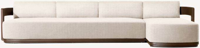 Bronte Aluminum Right-Arm Sofa-Chaise Sectional 