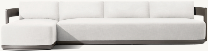 Bronte Aluminum Left-Arm Sofa-Chaise Sectional 