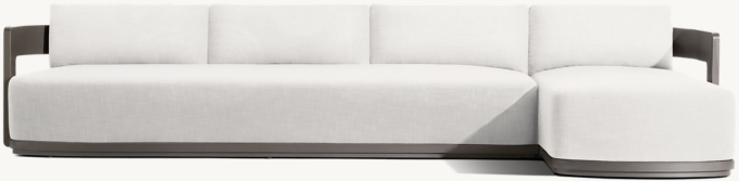 Bronte Aluminum Right-Arm Sofa-Chaise Sectional 