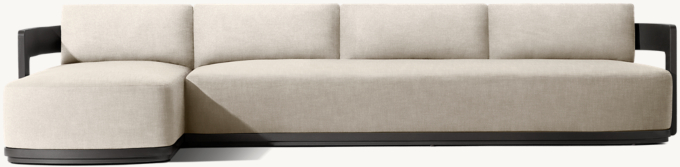 Bronte Aluminum Left-Arm Sofa-Chaise Sectional 