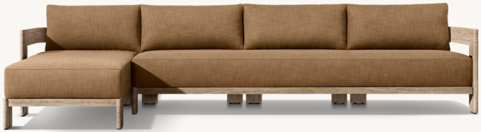 Matira Teak Left-Arm Sofa-Chaise Sectional 