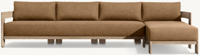 Matira Teak Right-Arm Sofa-Chaise Sectional 