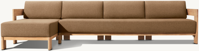 Matira Teak Left-Arm Sofa-Chaise Sectional 