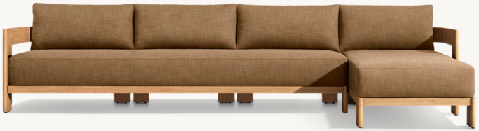 Matira Teak Right-Arm Sofa-Chaise Sectional 