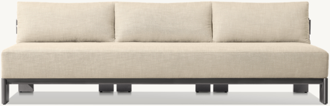 Front view of Matira Aluminum Armless Sofa   - Frame Only 
