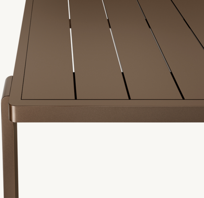 Top view of Vigo Aluminum Rectangular Dining Table  