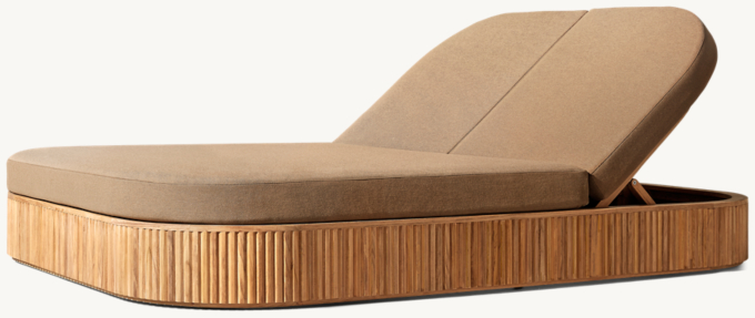 Byron Teak Adjustable Double Chaise