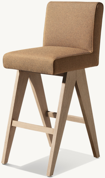 Jakob Upholstered Teak Barstool 