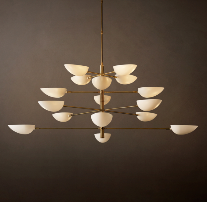 70" chandelier shown in White.