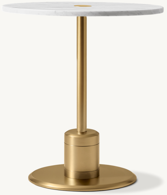 Side table shown in Honed Italian Carrara Marble/Brushed Brass.