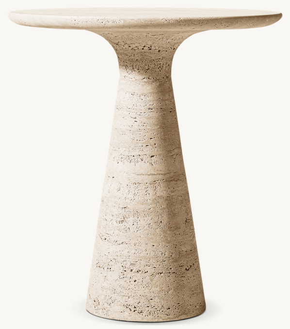 18" side table shown in Italian Classico Travertine.