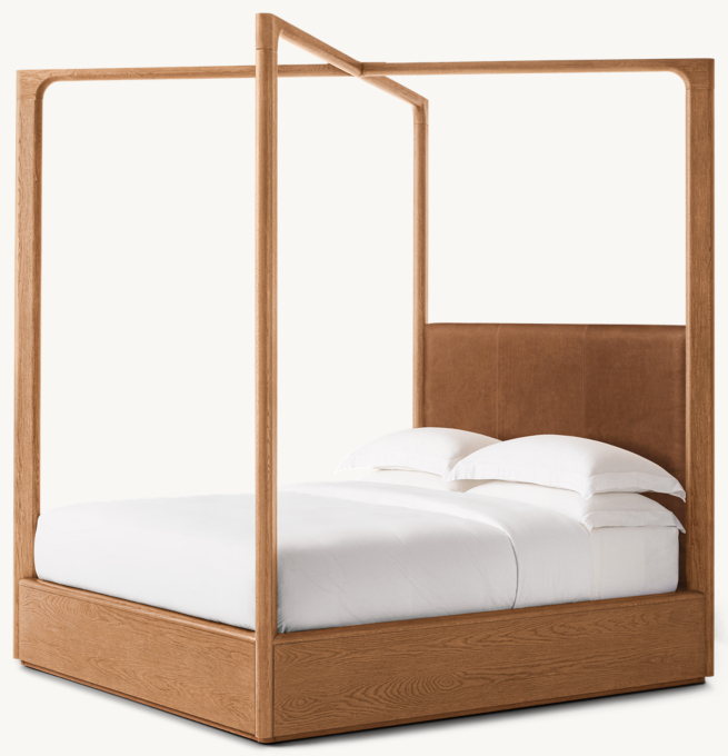 Breton Leather Canopy Bed