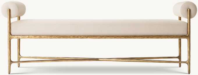 Thaddeus Fabric Double-Bolster End-of-Bed Bench