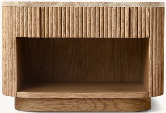 Front view of Mulholland Emperador Open Nightstand