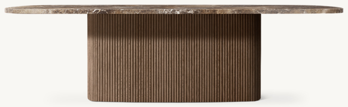 Mulholland Emperador Pedestal Rectangular Dining Table - Thumbnail 2