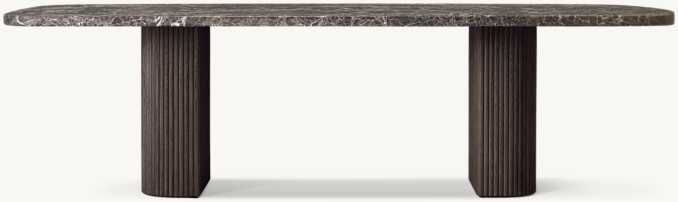 Mulholland Emperador Pedestal Rectangular Dining Table - Thumbnail 4