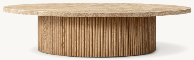Mulholland Emperador Pedestal Round Coffee Table 