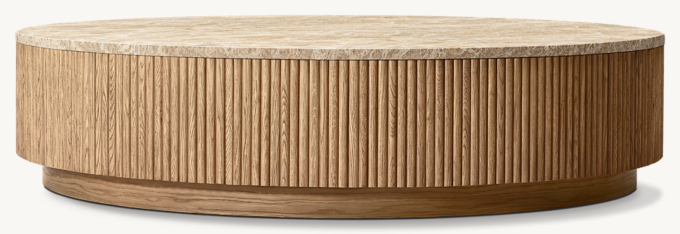 Mulholland Emperador Plinth Round Coffee Table 