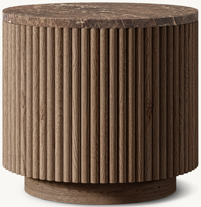 Front view of Mulholland Emperador Round Side Table  