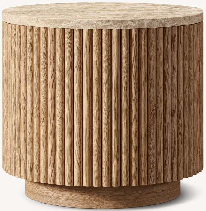 Mulholland Emperador Round Side Table 