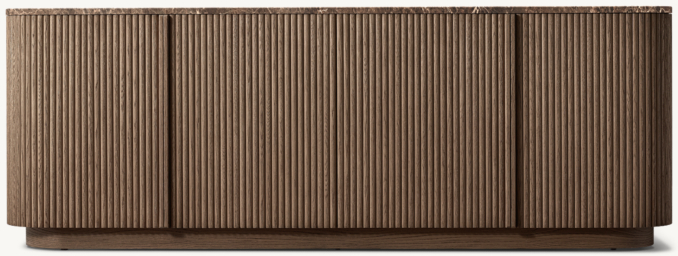 Front view of Mulholland Emperador 4-Door Sideboard 
