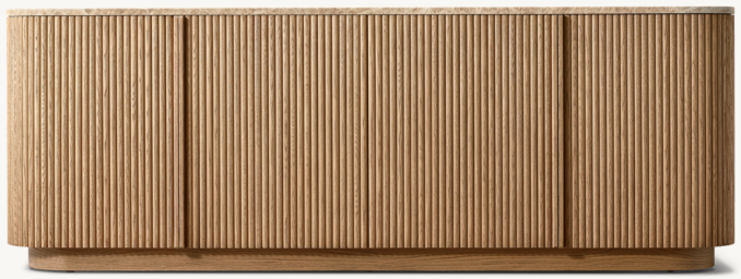 Front view of Mulholland Emperador 4-Door Sideboard 