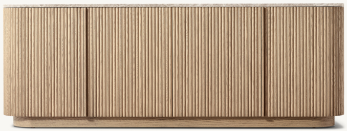 Front view of Mulholland Emperador 4-Door Sideboard 