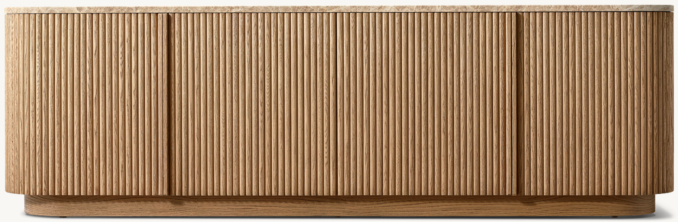 Front view of Mulholland Emperador 6-Door Sideboard 