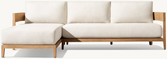 Balmain Teak Left-Arm Sofa-Chaise Sectional