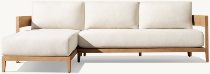 Balmain Teak Left-Arm Chaise Sectional