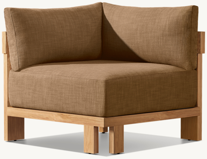 Matira Teak Corner Chair - Natural Teak | RH