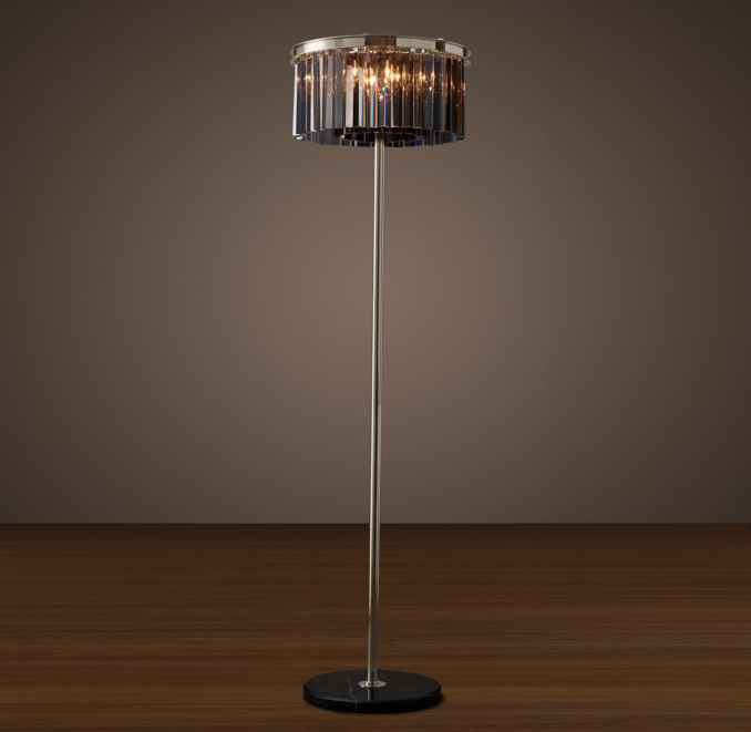 Rhys Smoke Glass Prism Floor Lamp