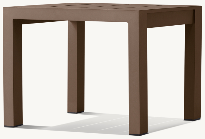 Three Quarter view of Aegean Aluminum Square Side Table 