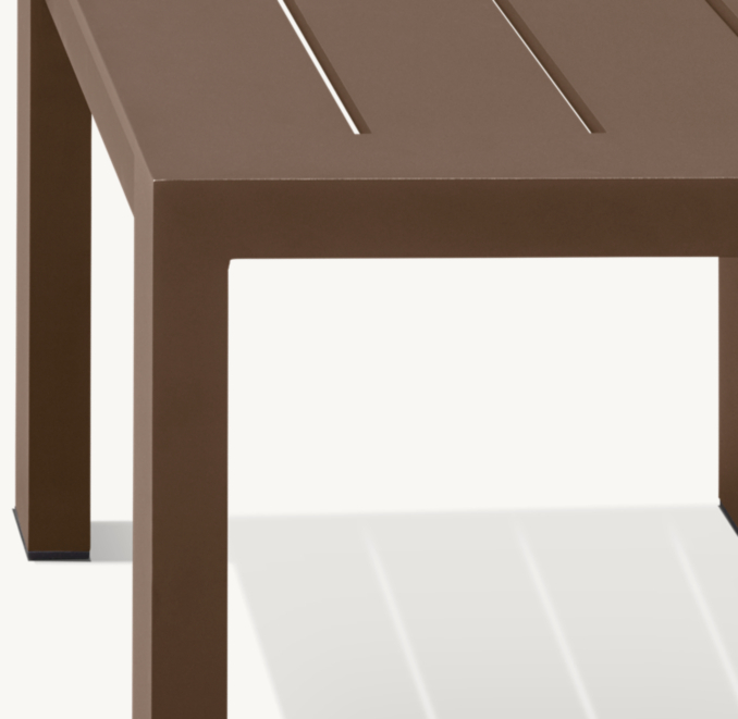 Top view of Aegean Aluminum Square Side Table 