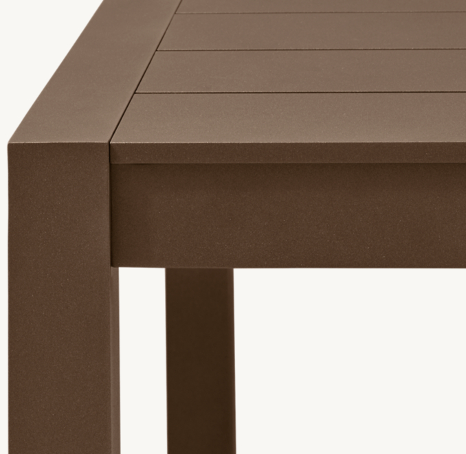 Top view of Aegean Aluminum Square Dining Table 