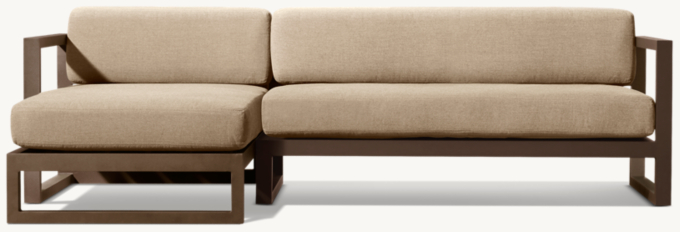 Aegean Aluminum Left-Arm Sofa-Chaise Sectional