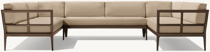 Front view of Laurel Aluminum U-Sofa Sectional 