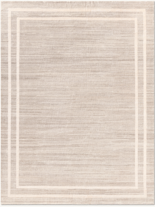 Overhead view of Parallel Border Rug - Made-To-Order - Round 