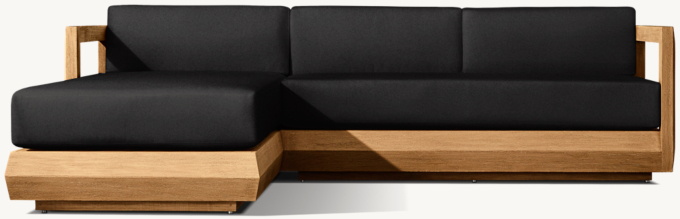 Paloma Teak Left-Arm Sofa-Chaise Sectional