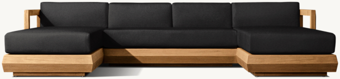 Paloma Teak U-Chaise Sectional