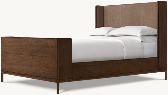 Padua Leather Shelter Bed with Footboard