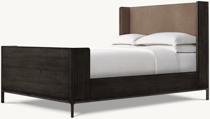 Padua Leather Shelter Bed with Footboard