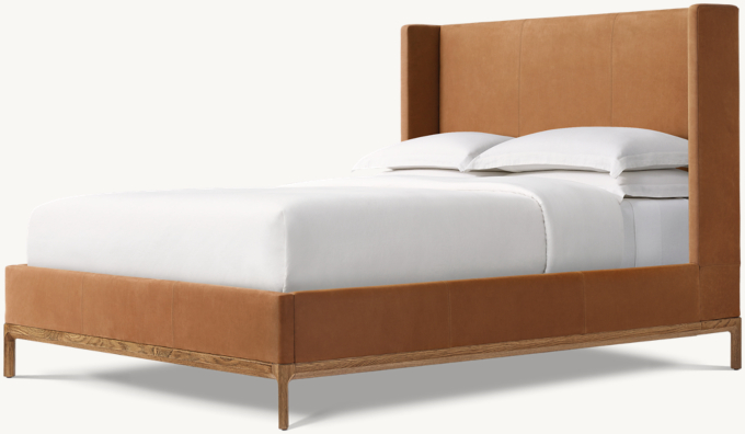 Padua Fully Upholstered Leather Shelter Bed