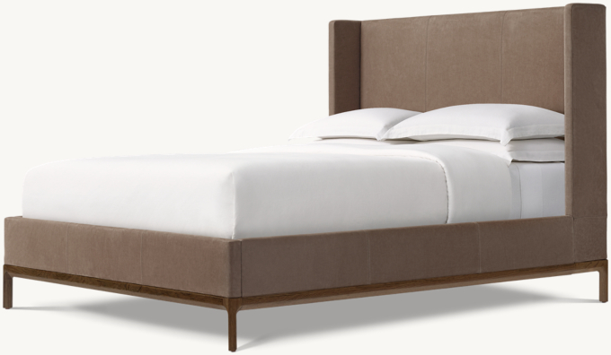 Padua Fully Upholstered Leather Shelter Bed