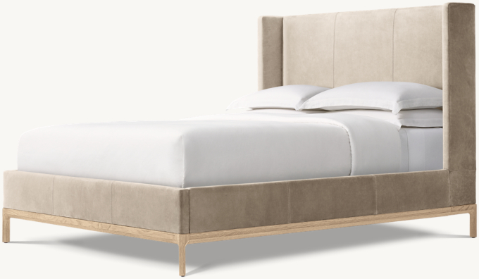 Padua Fully Upholstered Leather Shelter Bed