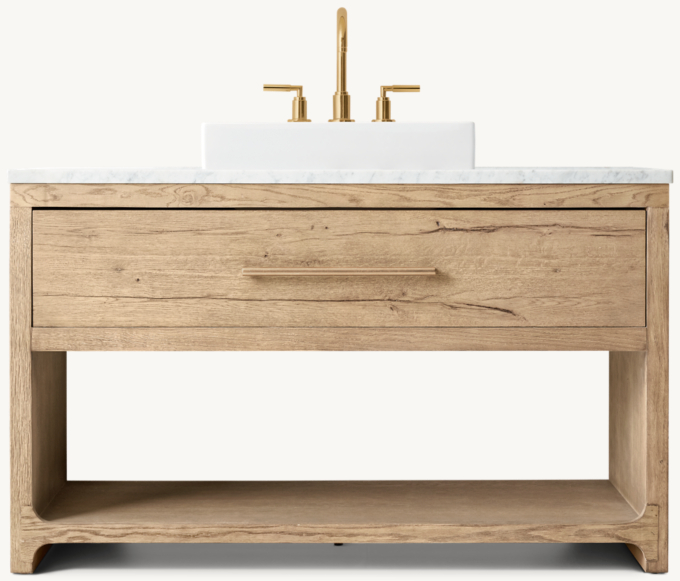 Davos Oak Single Extra Wide Washstand
