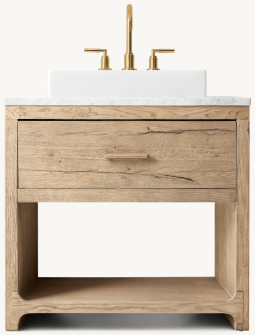 Davos Oak Single Washstand