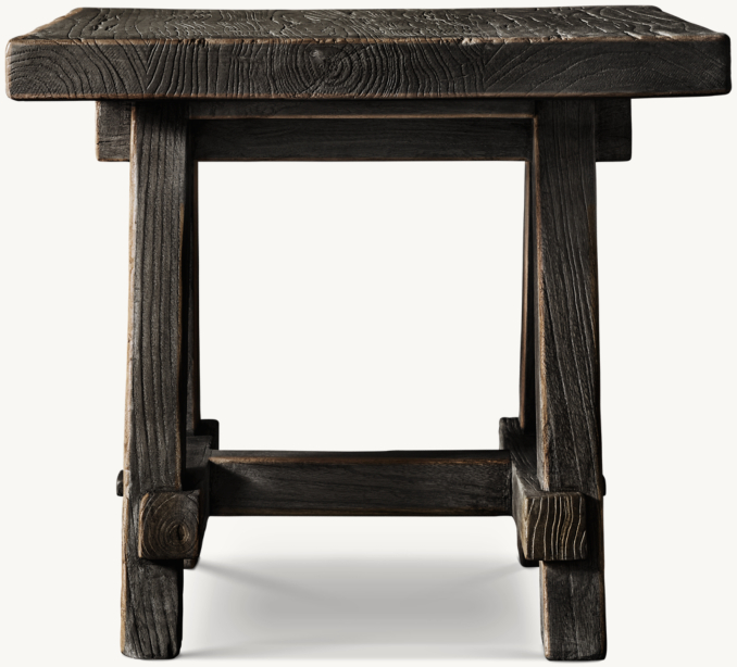 Reclaimed Elm Sawhorse Square Side Table