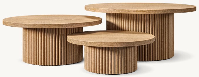 Set of 3 shown in Natural Oak.