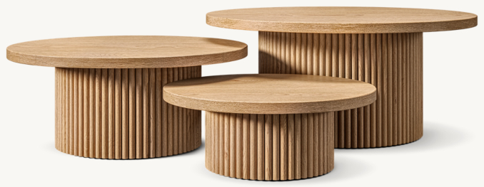 Set of 3 shown in Natural Oak.